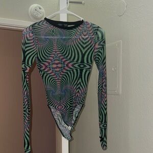 Current Mood Hypnotic Swirl Long Sleeve Bodysuit